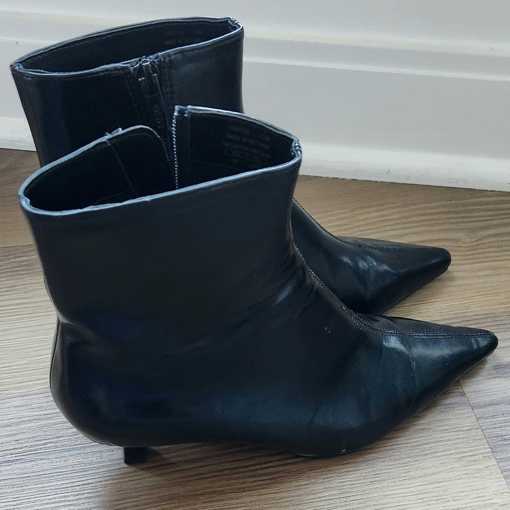 Mango Black Pointed Toe Boots